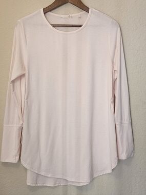 Tasc Bamboo Blend Shirt Womens Small Light Pink Yoga Activewear